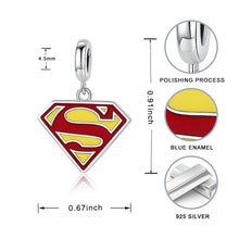 Load image into Gallery viewer, 925 Sterling Silver Superman Dangle Charm