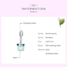 Load image into Gallery viewer, 925 Sterling Silver Tiny Opal Unicorn Pandora ME Dangle Charm