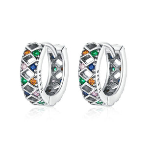 925 sterling silver Colour Cz Hoop earrings