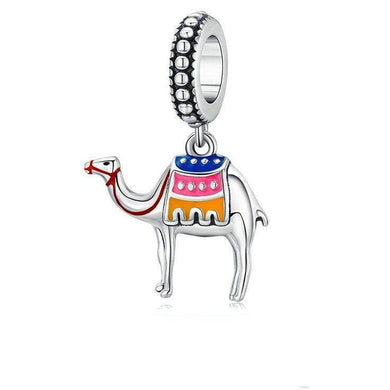 925 Sterling Silver Colour Enamel Camel Dangle Charm