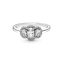 Load image into Gallery viewer, 925 Sterling Silver Trio Oval CZ Ring