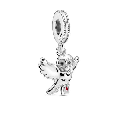 925 Sterling Silver Harry Potter Hedwig Owl Dangle Charm