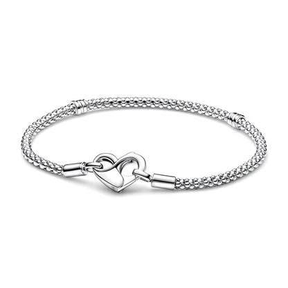Heart Clasp Studded Chain Bracelet