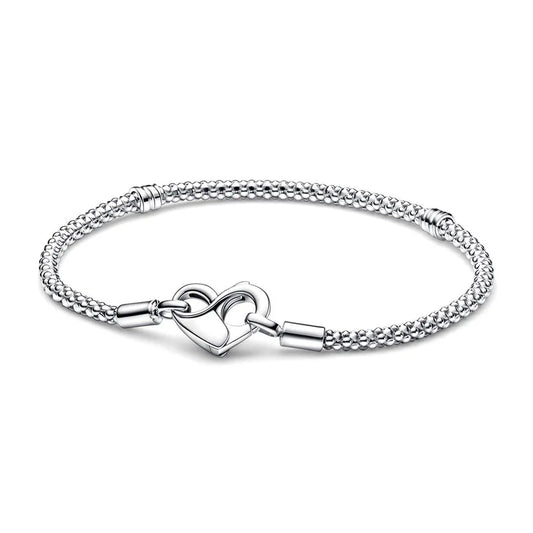 Heart Clasp Studded Chain Bracelet