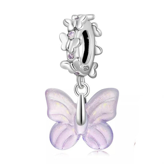 Purple Butterfly Dangle Charm