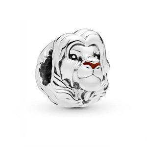 925 Sterling Silver Lion King Head Bead Charm