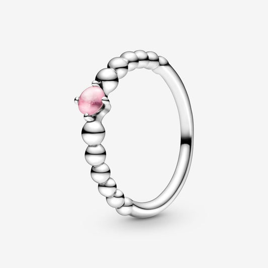 926 Sterling Silver Pink Cz Ring