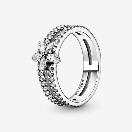 Cz Daisy Double Band Ring