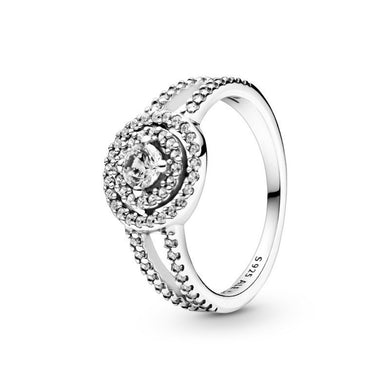 925 Sterling Silver Classic Double Halo Ring