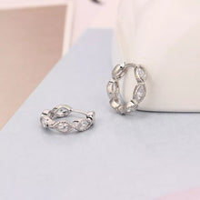 Load image into Gallery viewer, 925 Sterling Silver Marquee CZ Huggie Earrings