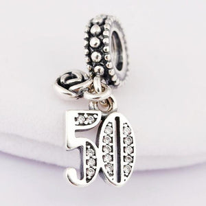 925 Sterling Silver 50 and Fabulous Dangle Charm