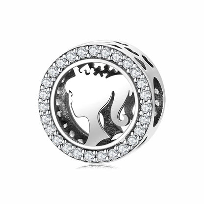Barbie CZ Round Bead Charm