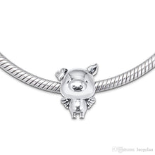 Load image into Gallery viewer, 925 Sterling Silver Pippo the Flying PIG Charm