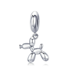 925 Sterling Silver Balloon Dachshund Dog Dangle Charm