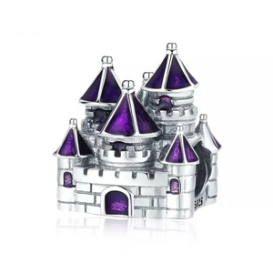 925 Sterling Silver Purple Castle Bead Charm