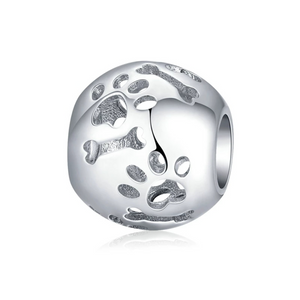 925 Sterling Silver Paws and Bones Bead Charm