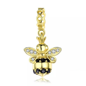 GOLD PLATED Queen of Bee Dangle Charm
