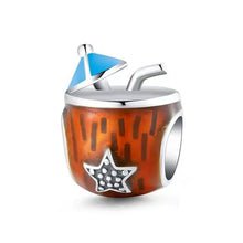 Load image into Gallery viewer, 925 Sterling Silver Enamel Coconut Cocktail Bead Charm