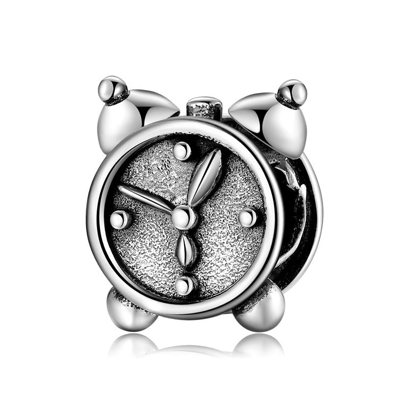 925 Sterling Silver Alarm Clock Charm