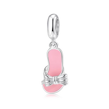 Load image into Gallery viewer, 925 Sterling Silver Pink Sandal Charm