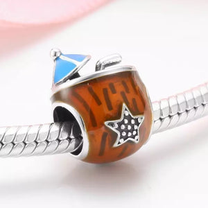 925 Sterling Silver Enamel Coconut Cocktail Bead Charm