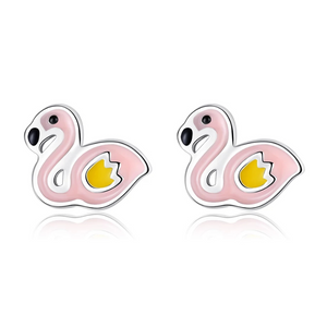 925 Sterling Silver Flamingo Stud Earrings