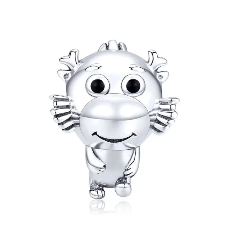 925 Sterling Silver Cute Baby Dragon Bead Charm