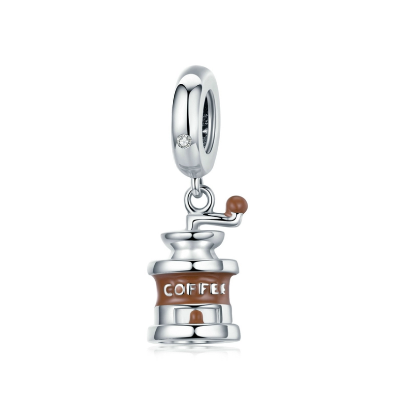 925 Sterling Silver Coffee Grinder Dangle Charm