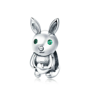 925 Sterling Silver Tiny Bunny/Rabbit Bead Charm
