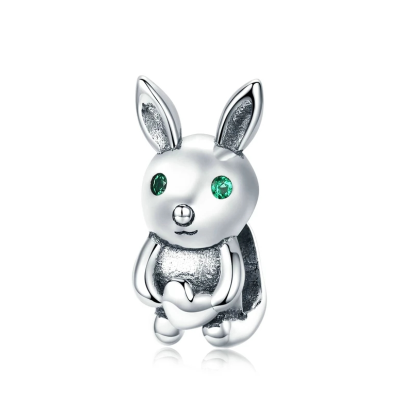 925 Sterling Silver Tiny Bunny/Rabbit Bead Charm