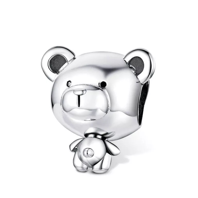 925 Sterling Silver Teddy Bear Bead Charm