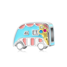Load image into Gallery viewer, 925 Sterling Silver Ice Cream Van Bead Charm