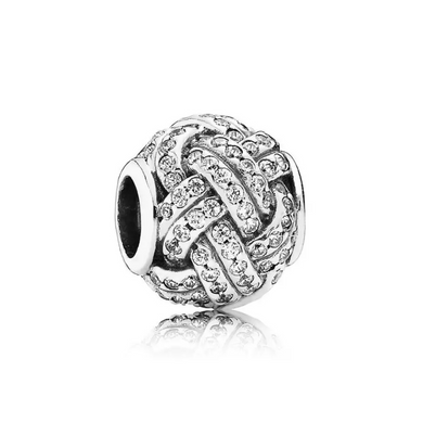 925 Sterling Silver CZ Weaved Charm