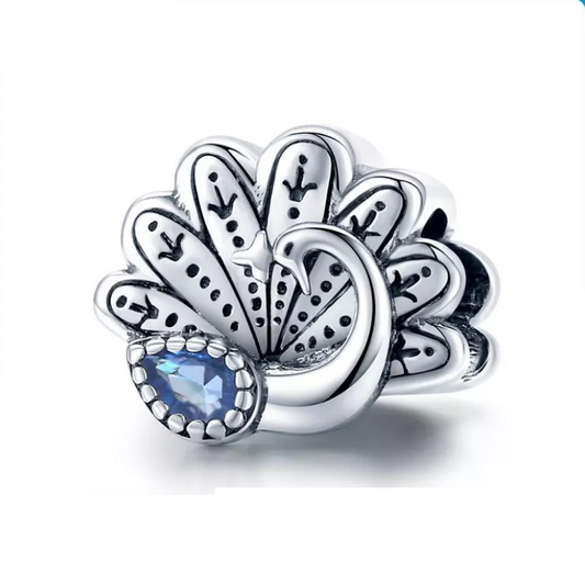 Peacock Bird Bead Charm