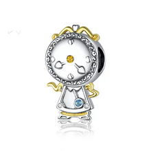 Load image into Gallery viewer, 925 Sterling Silver Beauty and the Beast Magic Clock Bead Charm