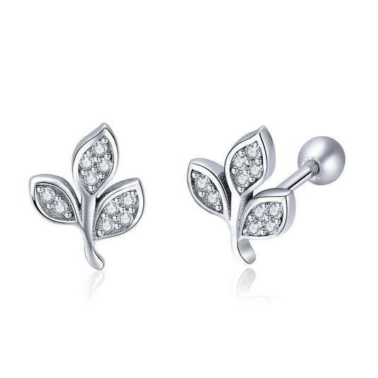 Tree of Life Dazzling CZ Tree Leaves Stud Earrings