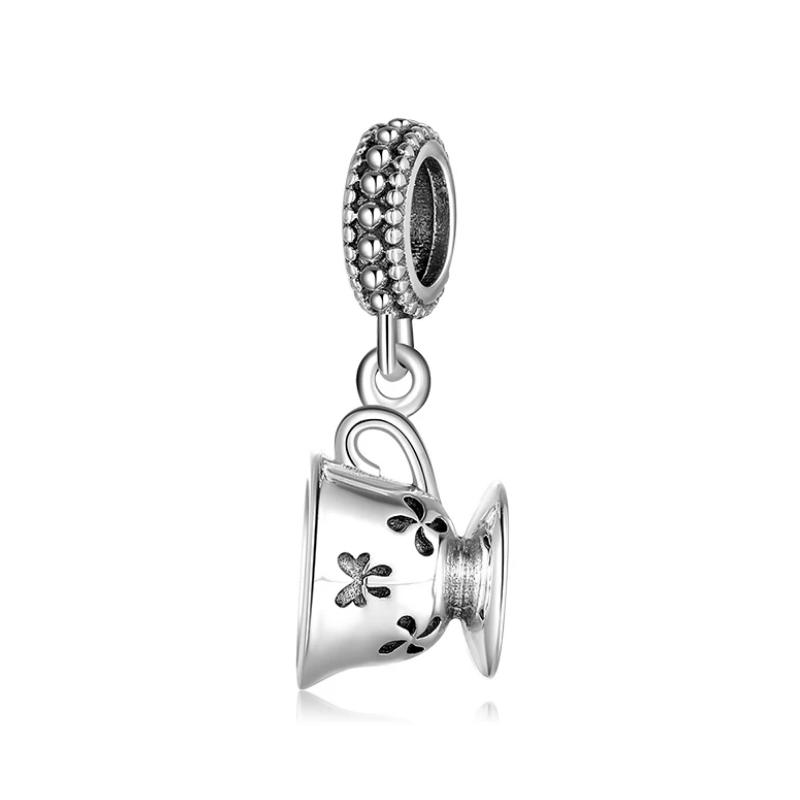 925 Sterling Silver Tea Cup Dangle Charm