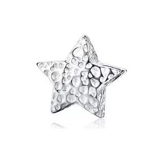 925 Sterling Silver Shiny Star Bead Charm