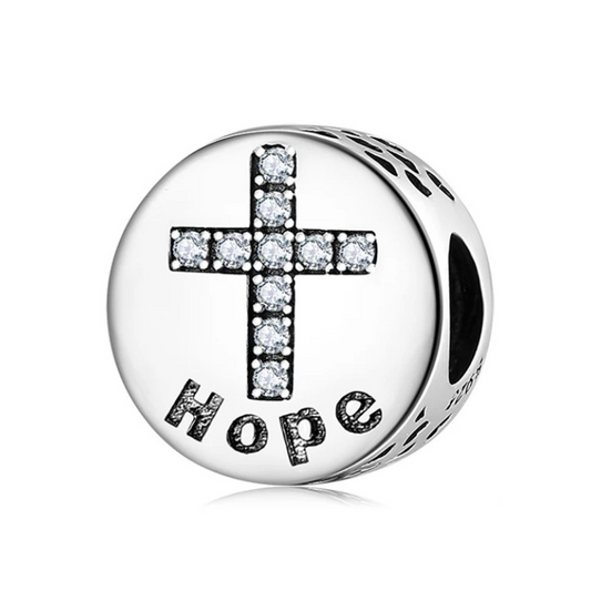 HOPE CZ Cross Pattern Bead Charm