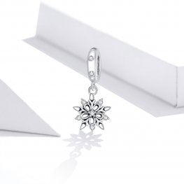 925 Sterling Silver Snowflake Dangle Charm