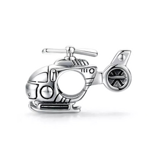 925 Sterling Silver Helicopter Bead Charm
