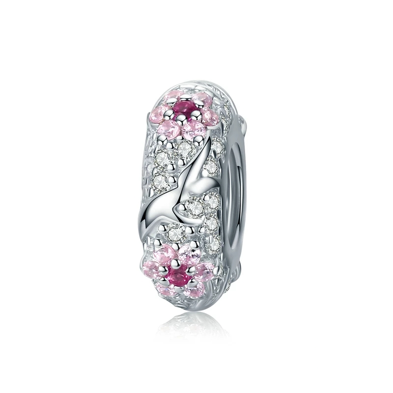 925 Sterling Silver CZ Cherry Bloom Spacer
