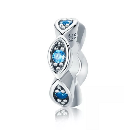 Blue Eye Glittering CZ Spacer