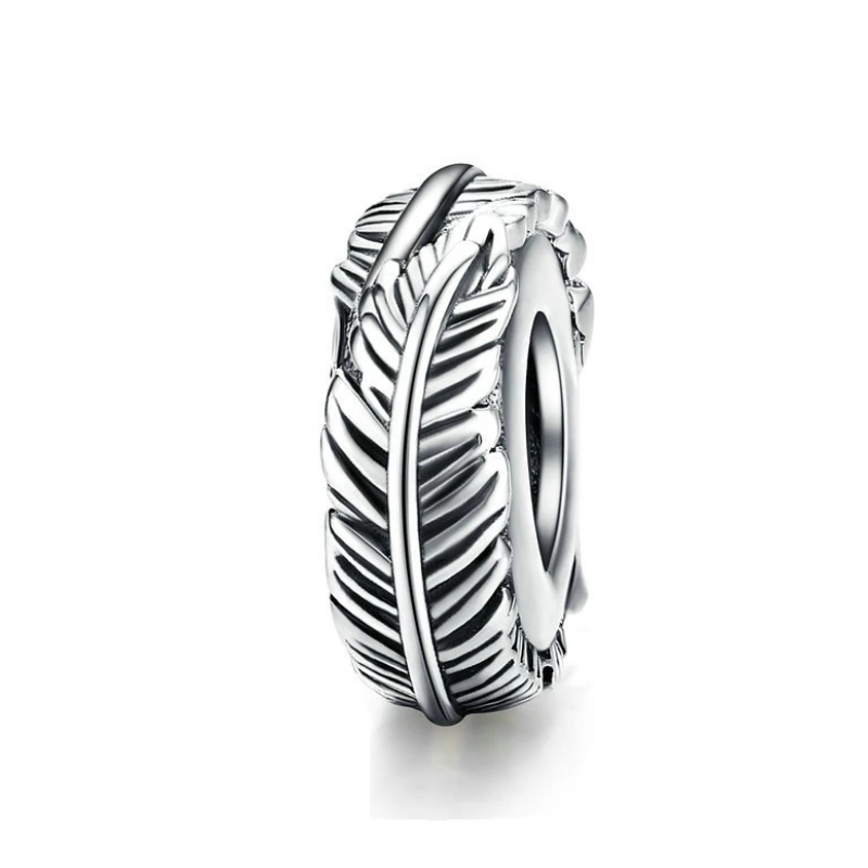 925 Sterling Silver Feather Spacer