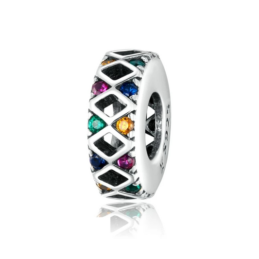 Rainbow CZ Diamond Motive Spacer