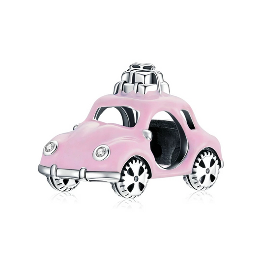 Vintage Pink "Folla" Car Bead Charm