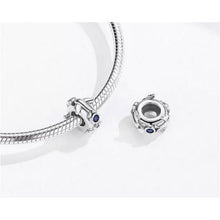 Load image into Gallery viewer, 925 Sterling Silver Blue CZ Airplane Motive Spacer/Stopper