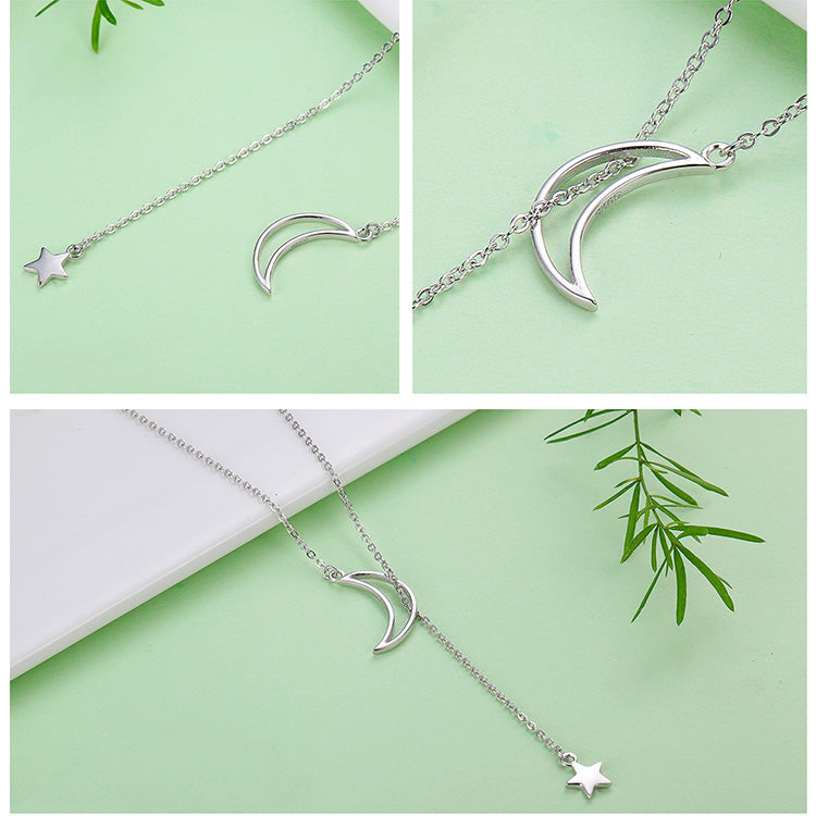 Moon and Star Link Necklace