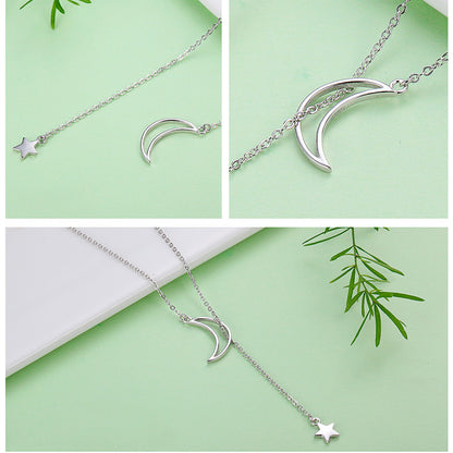 Moon and Star Link Necklace