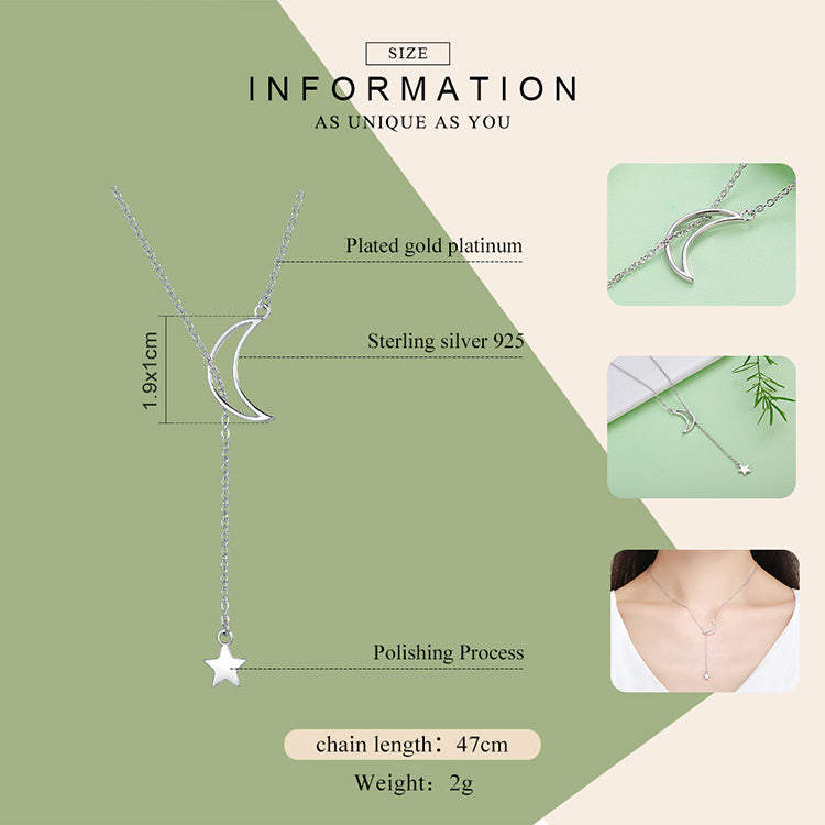 Moon and Star Link Necklace